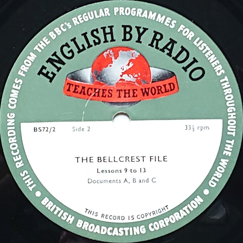 BS 72 The Bellcrest File Unknown from the BBC records and Tapes library Label